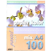 Papier ksero A4 mix pastel 160g 100arkuszy KRESKA 20676